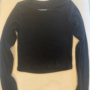 Katie J Black Long Sleeve Ribbed Top